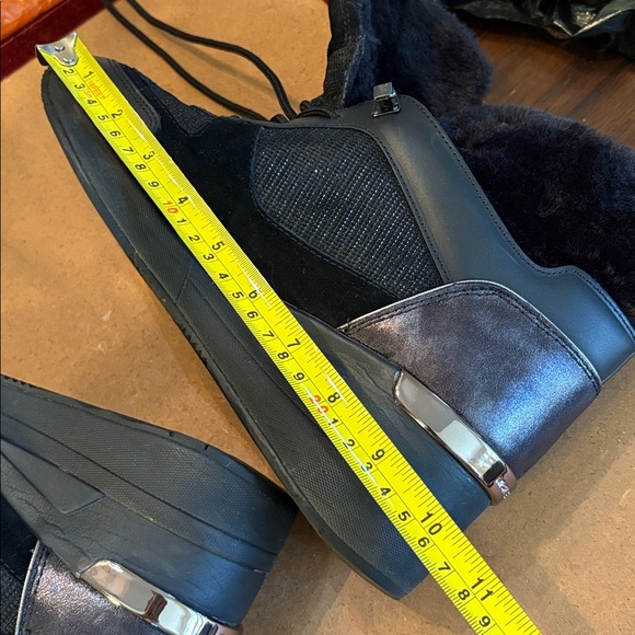 Michael Kors Sparkle Fabric, Faux Fur & leather, skater style lace up Booties - Picture 14 of 14